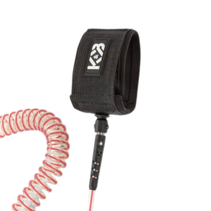 K&B Sport Coiled Paddle Foot Leash - Raspberry