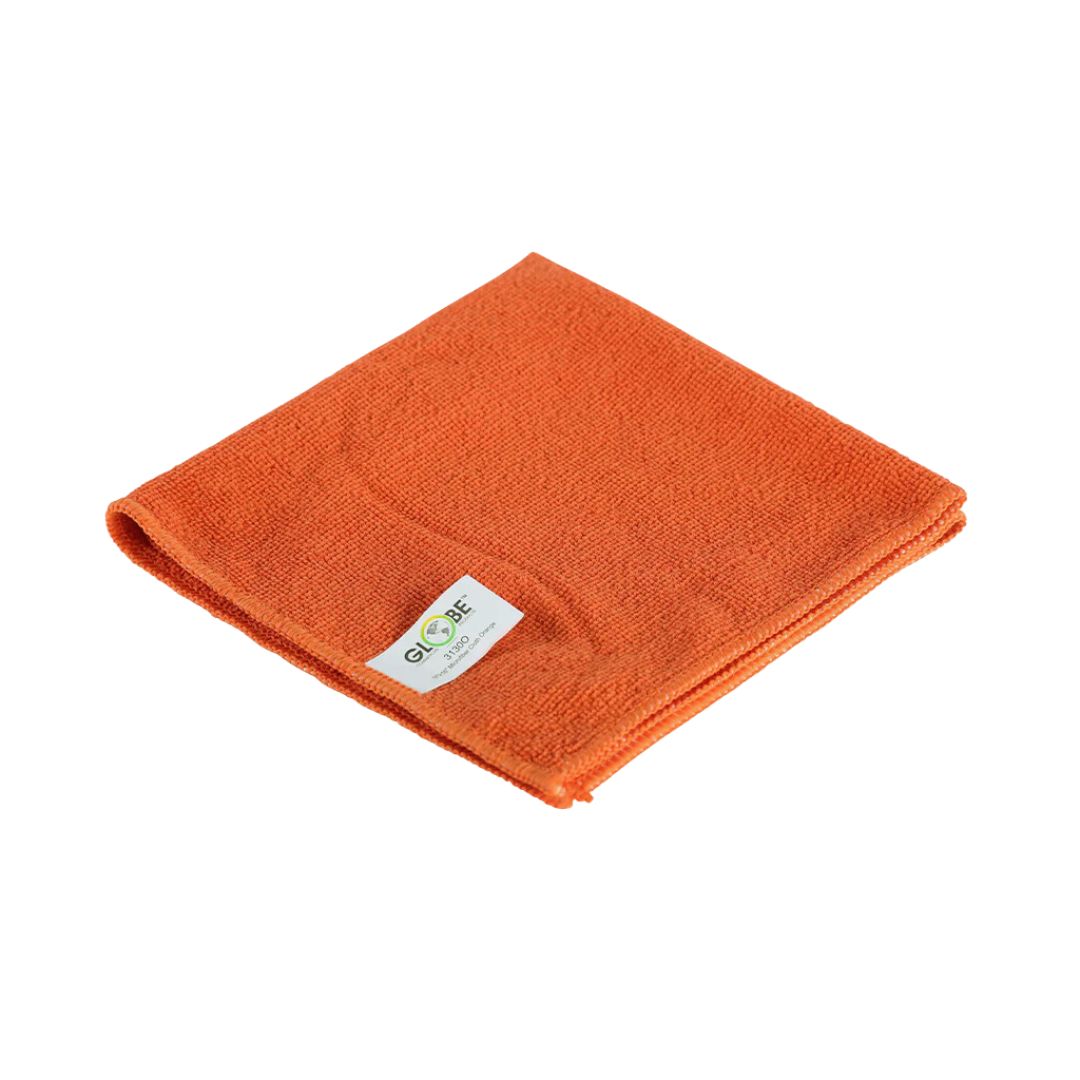 Globe Commercial Products 14"x14" Microfiber Cloth (Pack of 10)