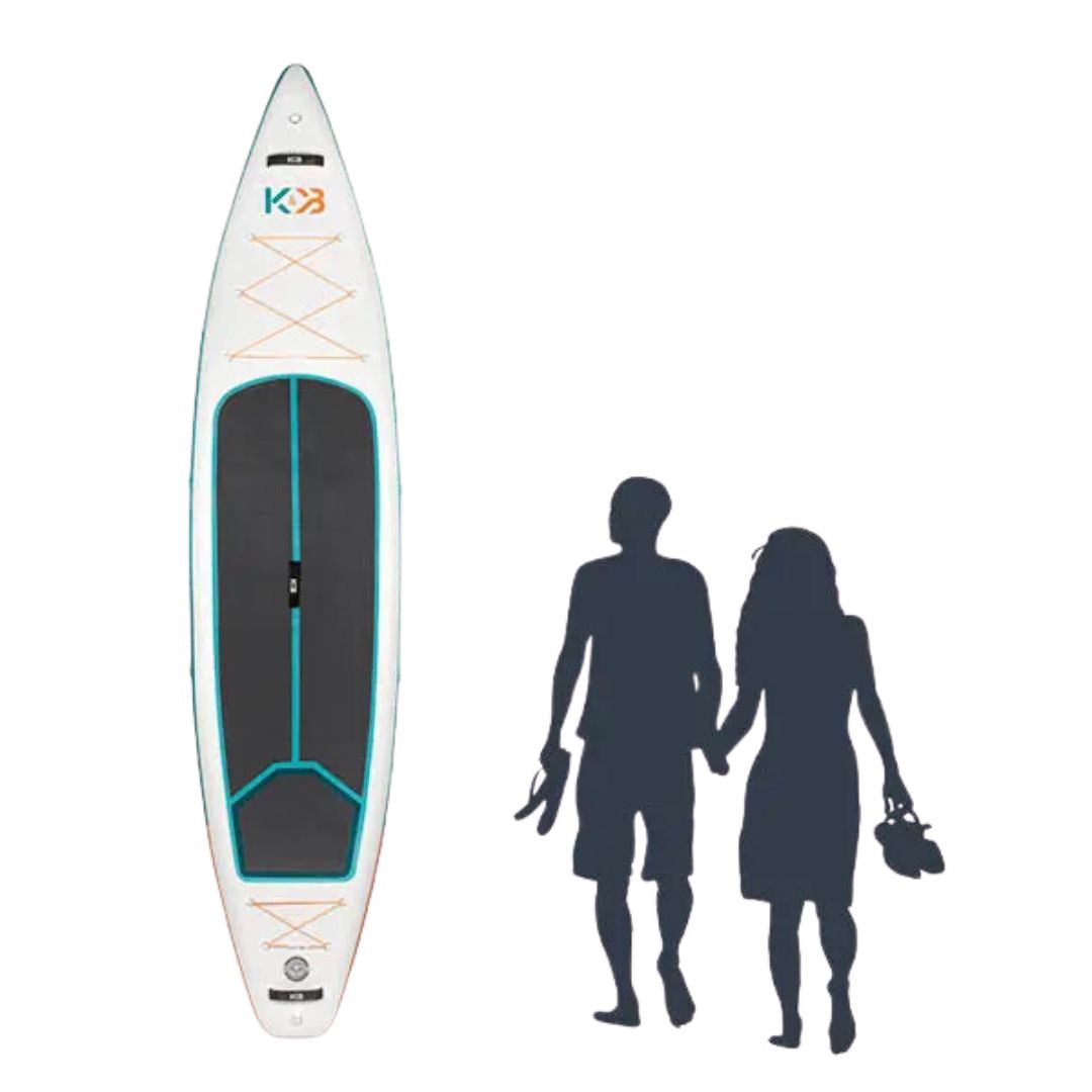 K&B Sport Touring Inflatable Paddle Board 12' - White