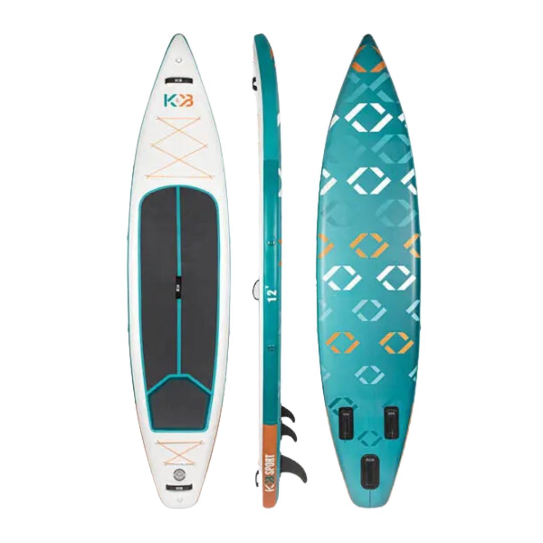 K&B Sport Touring Inflatable Paddle Board 12' - White