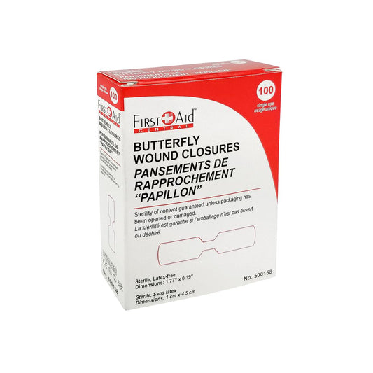 First Aid Central Butterfly Closures - 100/box